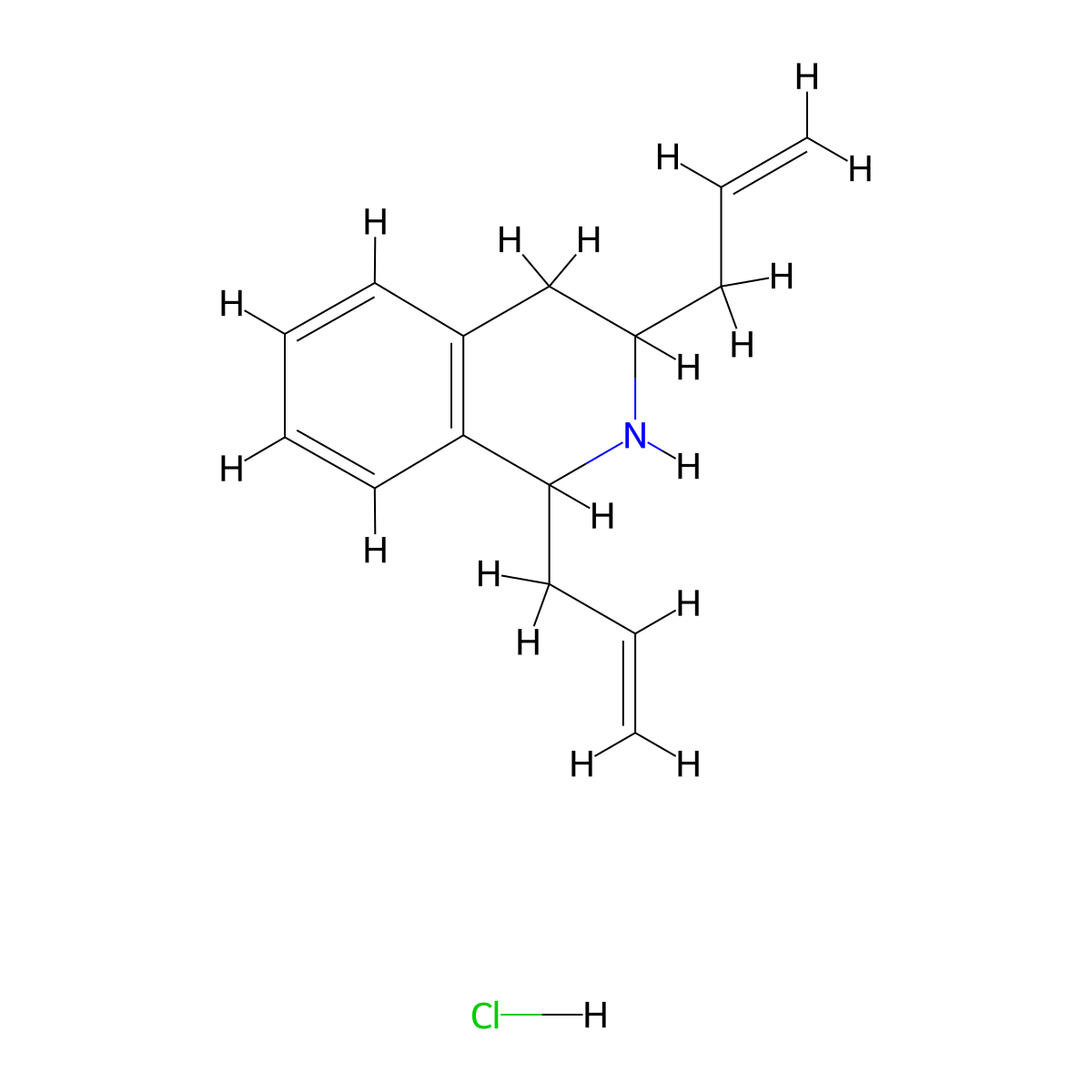 1,3-Diallyl-1,2,3,4-tetrahydroisoquinoline hydrochloride molecular structure, CAS 299435-69-1