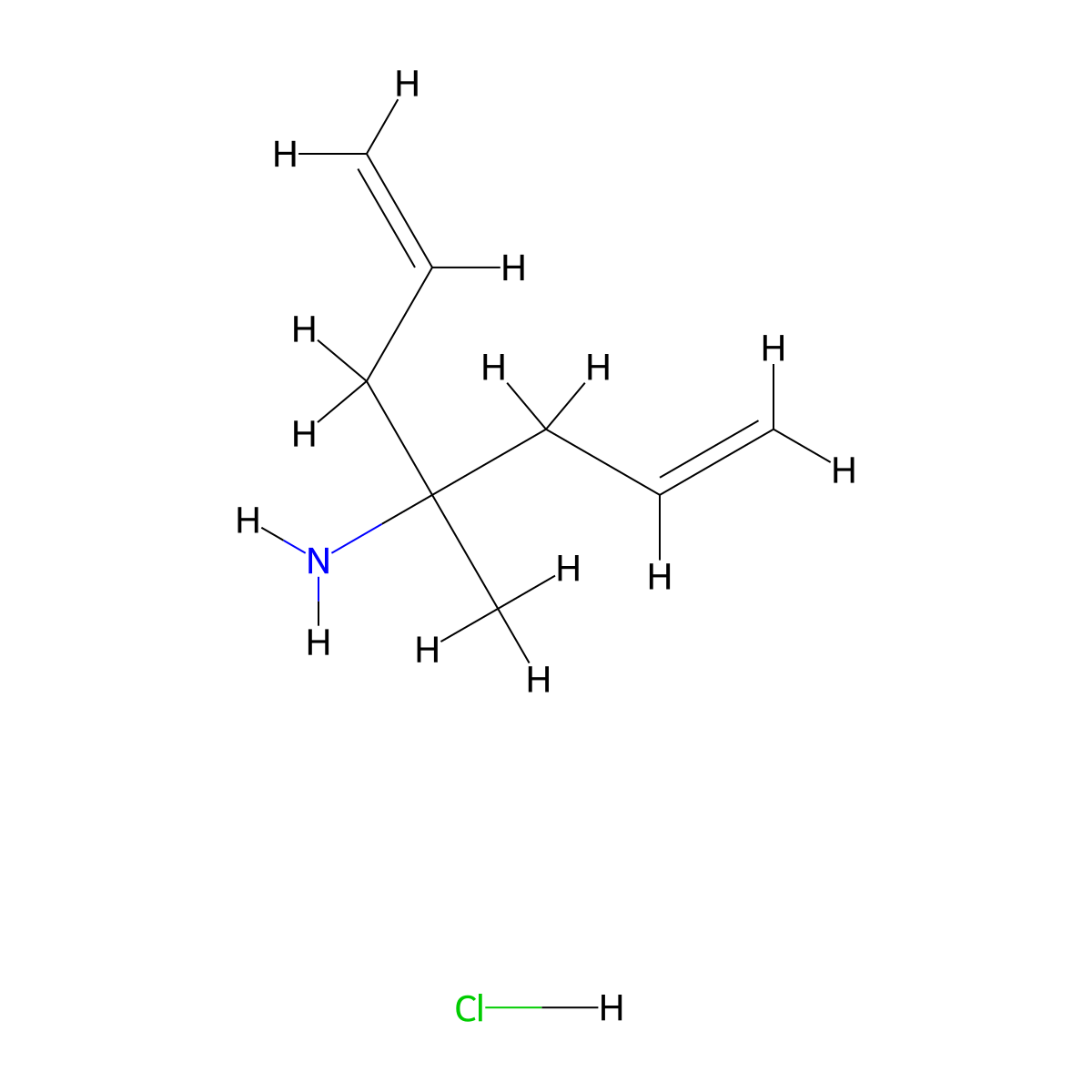 1-Allyl-1-methyl-but-3-enylamine hydrochloride molecular structure, CAS 299435-71-5