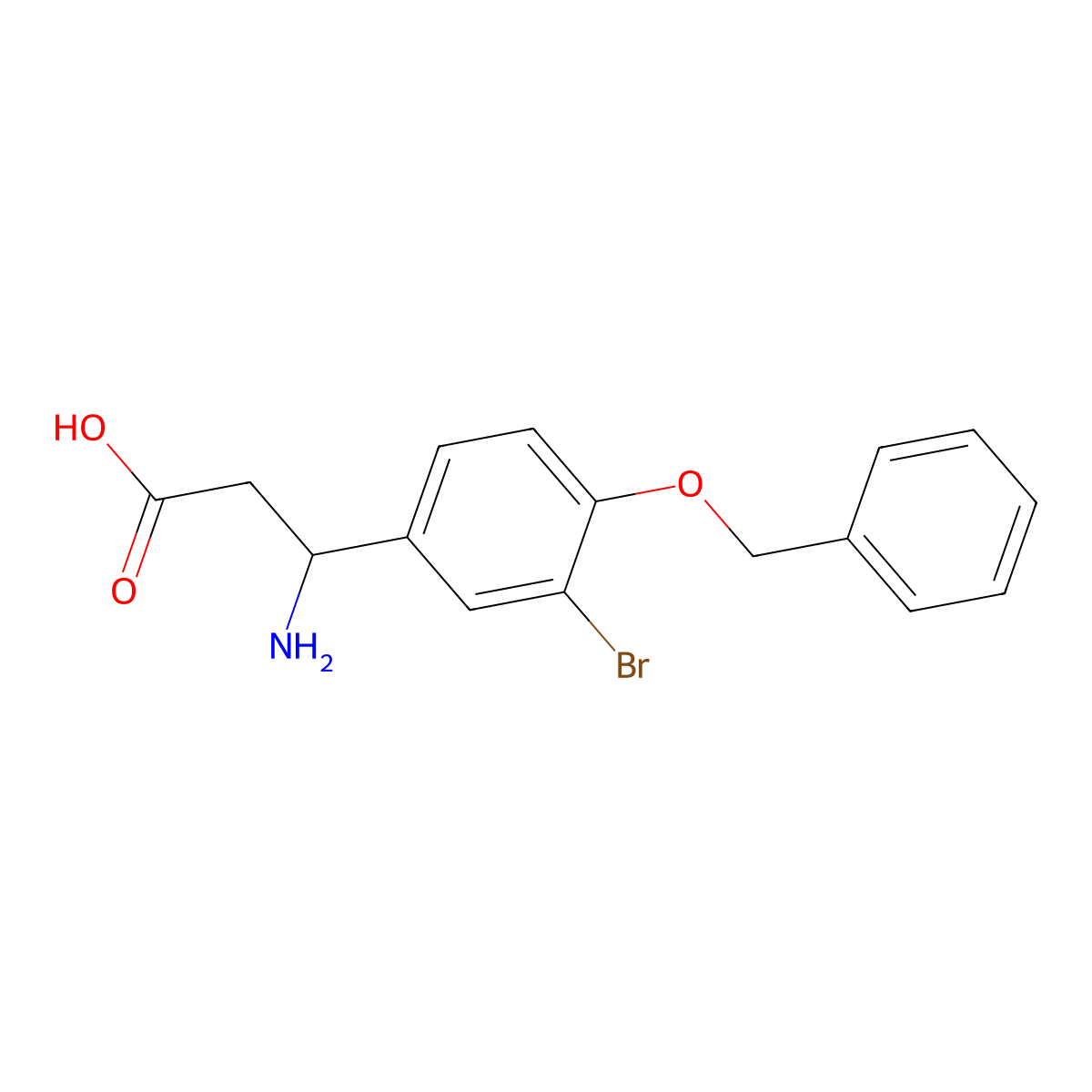 3-Amino-3-[4-(benzyloxy)-3-bromophenyl]propanoic acid molecular structure, CAS 299438-98-5