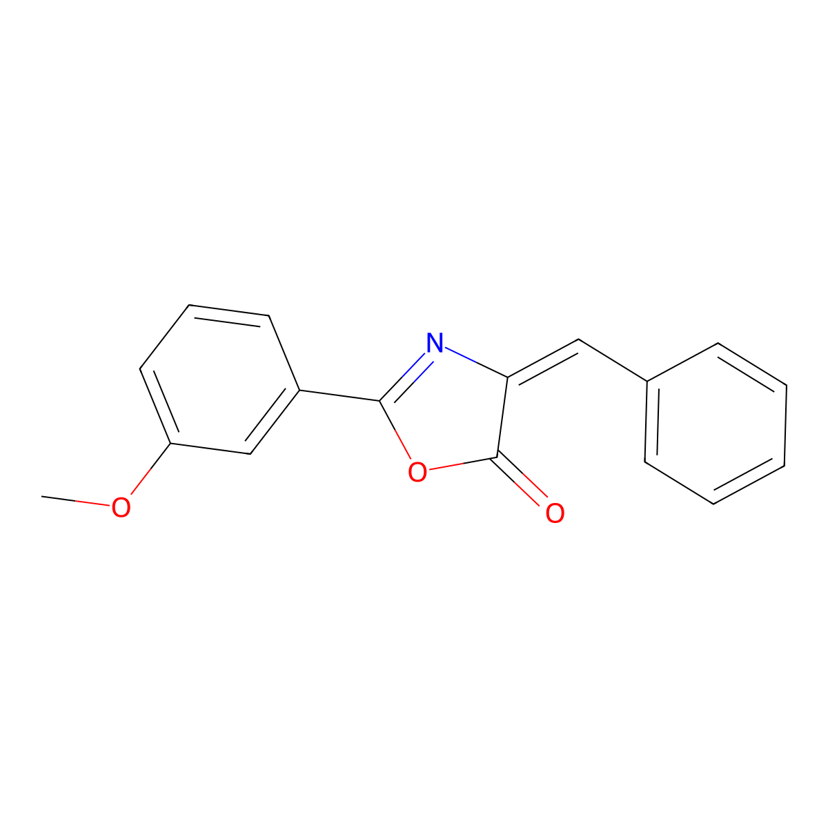 2-(3-Methoxyphenyl)-4-(phenylmethylene)-5(4H)-oxazolone molecular structure, CAS 299439-08-0