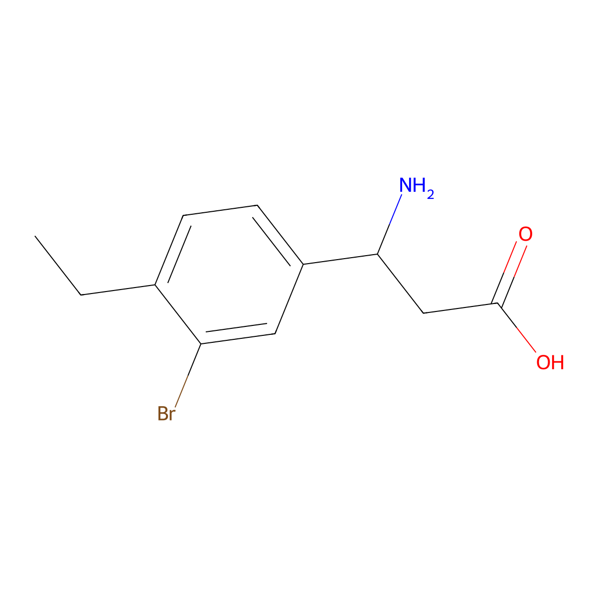 3-Amino-3-(3-bromo-4-ethylphenyl)propanoic acid molecular structure, CAS 299439-39-7