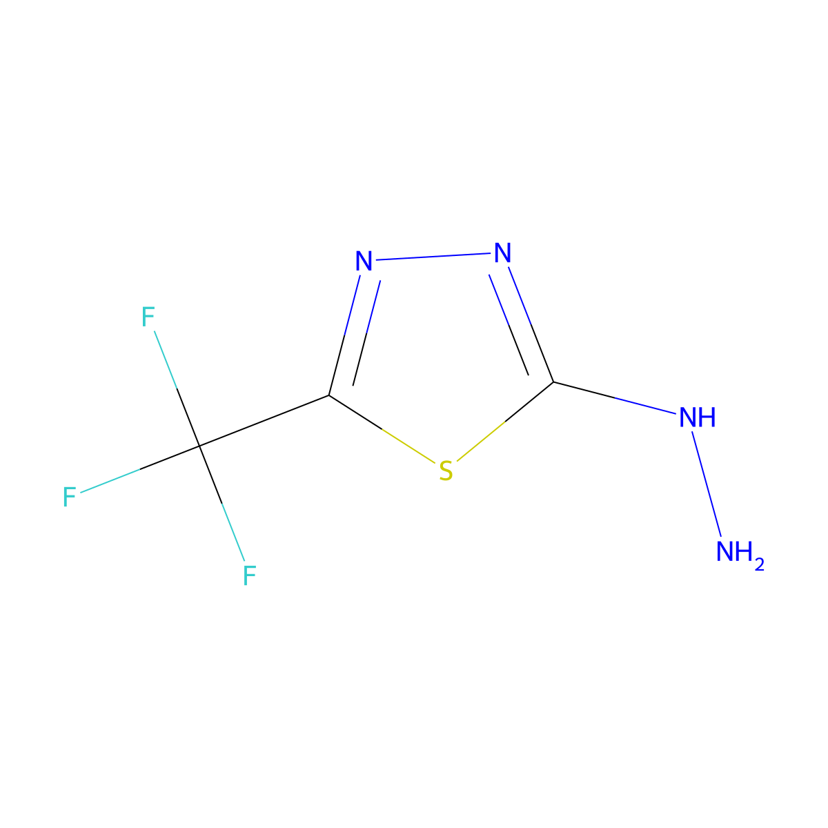 2-Hydrazino-5-(trifluoromethyl)-1,3,4-thiadiazole molecular structure, CAS 299440-05-4