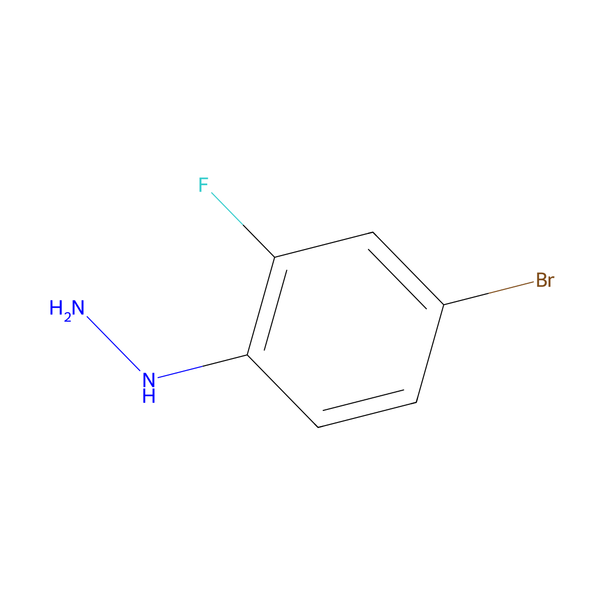 (4-Bromo-2-fluorophenyl)hydrazine molecular structure, CAS 299440-17-8