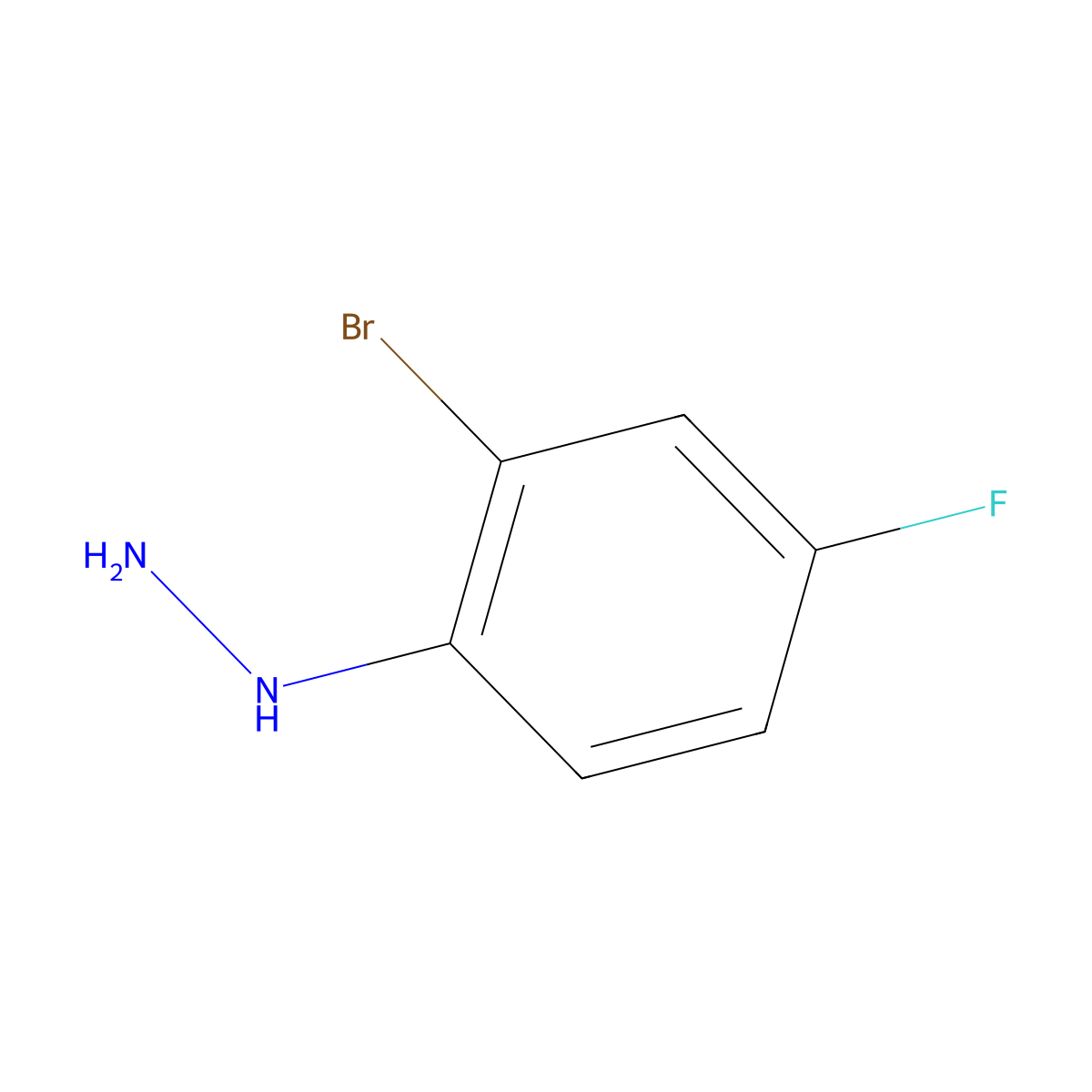 (2-Bromo-4-fluorophenyl)hydrazine molecular structure, CAS 299440-21-4