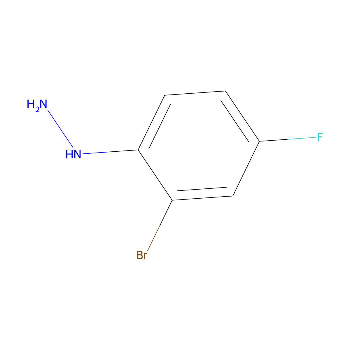 (2-Bromo-4-fluorophenyl)hydrazine molecular structure, CAS 299440-21-4