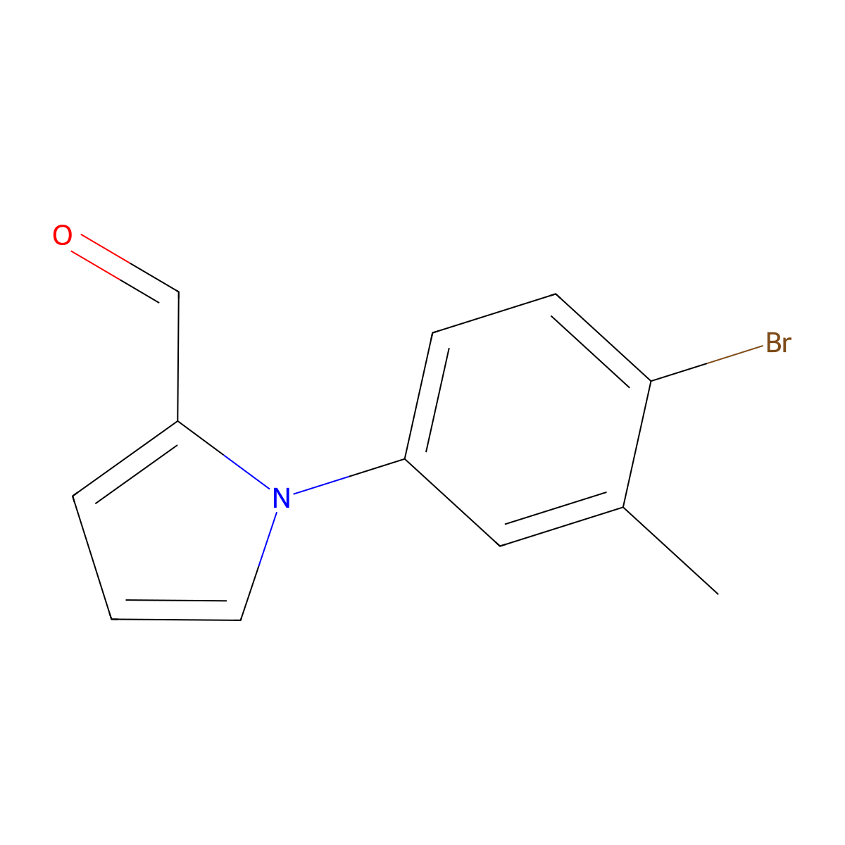 1-(4-bromo-3-methylphenyl)-1H-pyrrole-2-carbaldehyde molecular structure, CAS 299440-52-1