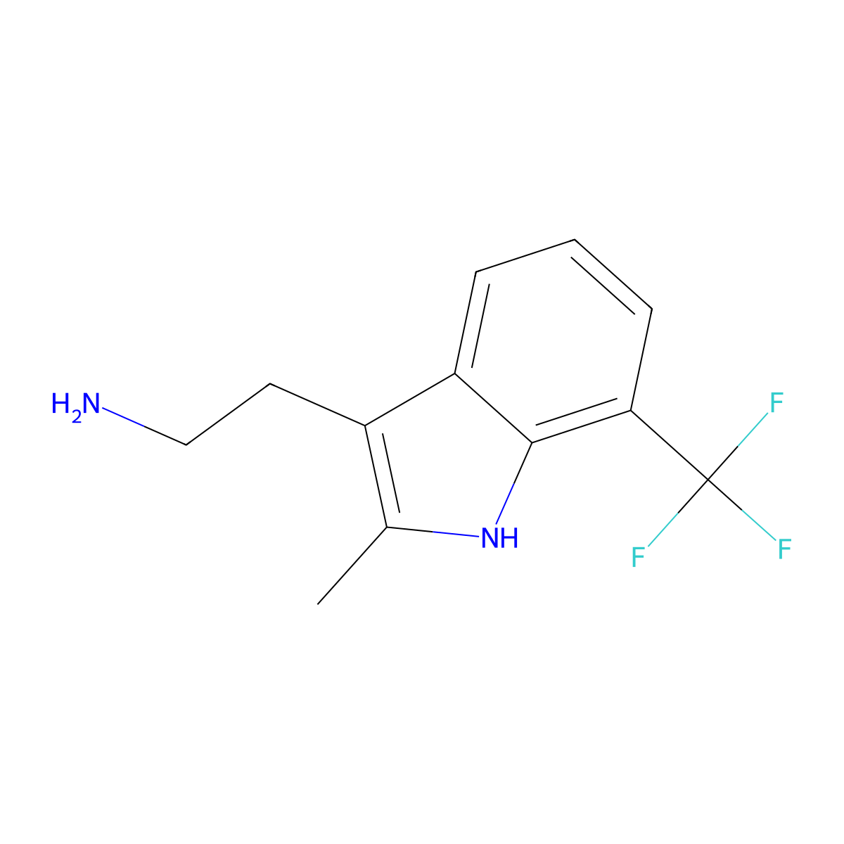 2-[2-methyl-7-(trifluoromethyl)-1H-indol-3-yl]ethanamine molecular structure, CAS 299440-76-9