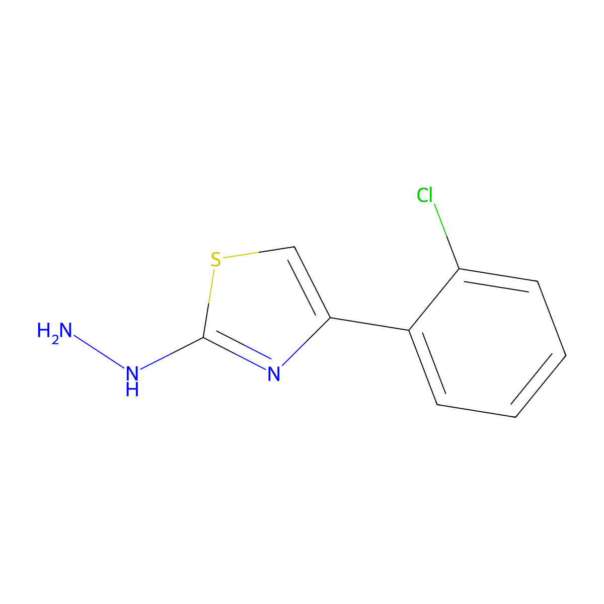 4-(2-Chlorophenyl)-2-hydrazinylthiazole molecular structure, CAS 299440-80-5