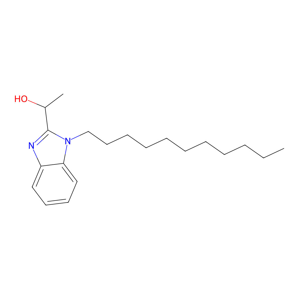 1-(1-Undecylbenzimidazol-2-yl)ethan-1-ol molecular structure, CAS 299440-81-6