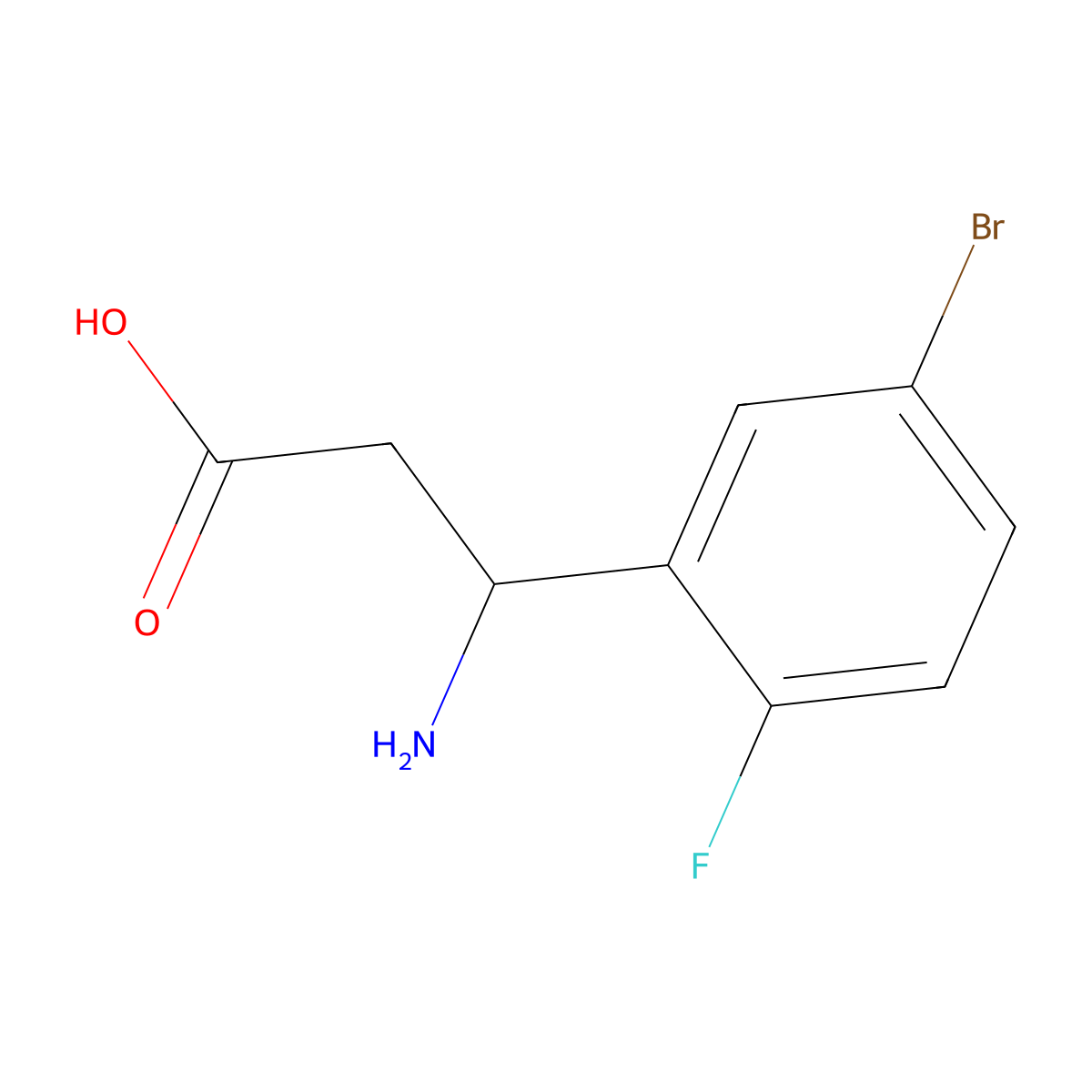 3-Amino-3-(5-bromo-2-fluorophenyl)propanoic acid molecular structure, CAS 299441-23-9