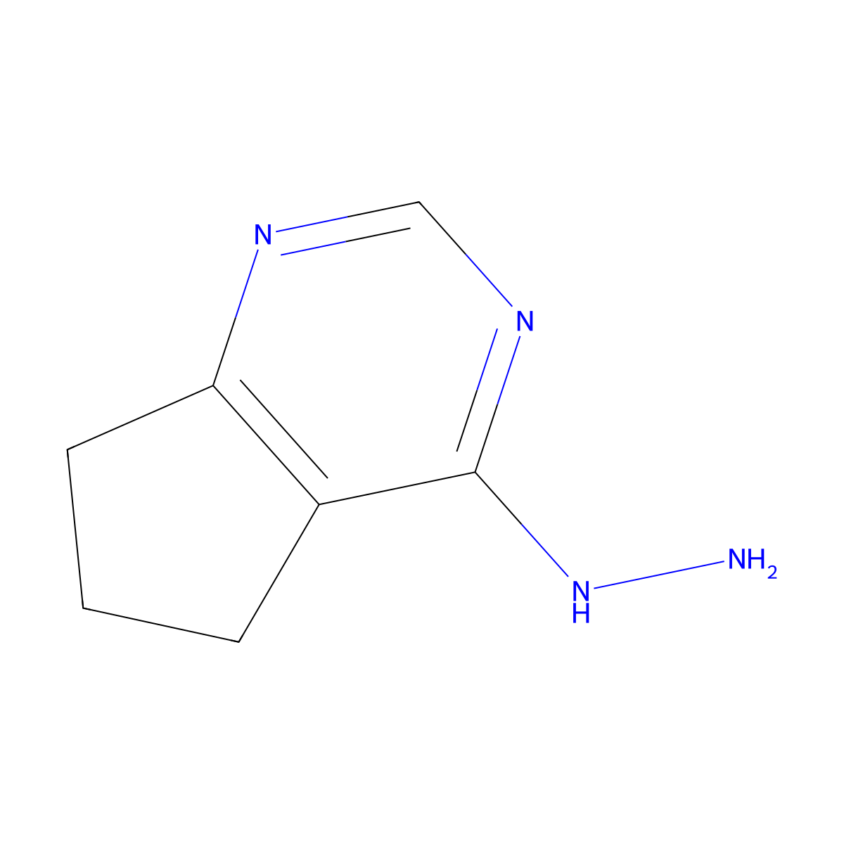 (5H,6H,7H-cyclopenta(d)pyrimidin-4-yl)hydrazine molecular structure, CAS 299441-29-5