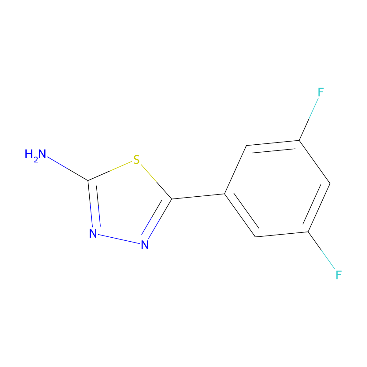 5-(3,5-Difluorophenyl)-1,3,4-thiadiazol-2-amine molecular structure, CAS 299441-31-9