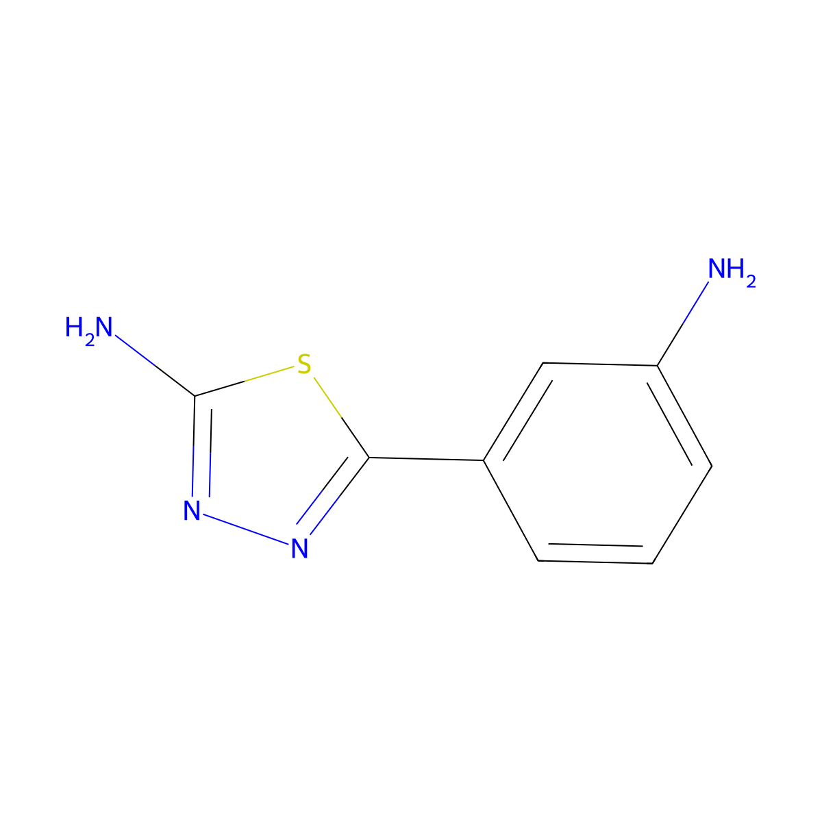 5-(3-Aminophenyl)-1,3,4-thiadiazol-2-amine molecular structure, CAS 299441-33-1