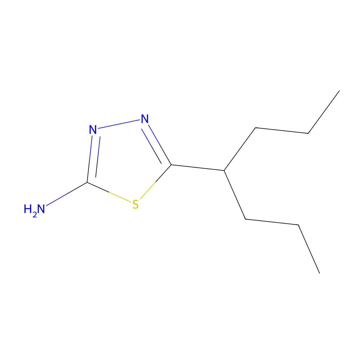 5-(1-Propylbutyl)-1,3,4-thiadiazol-2-amine molecular structure, CAS 299441-41-1