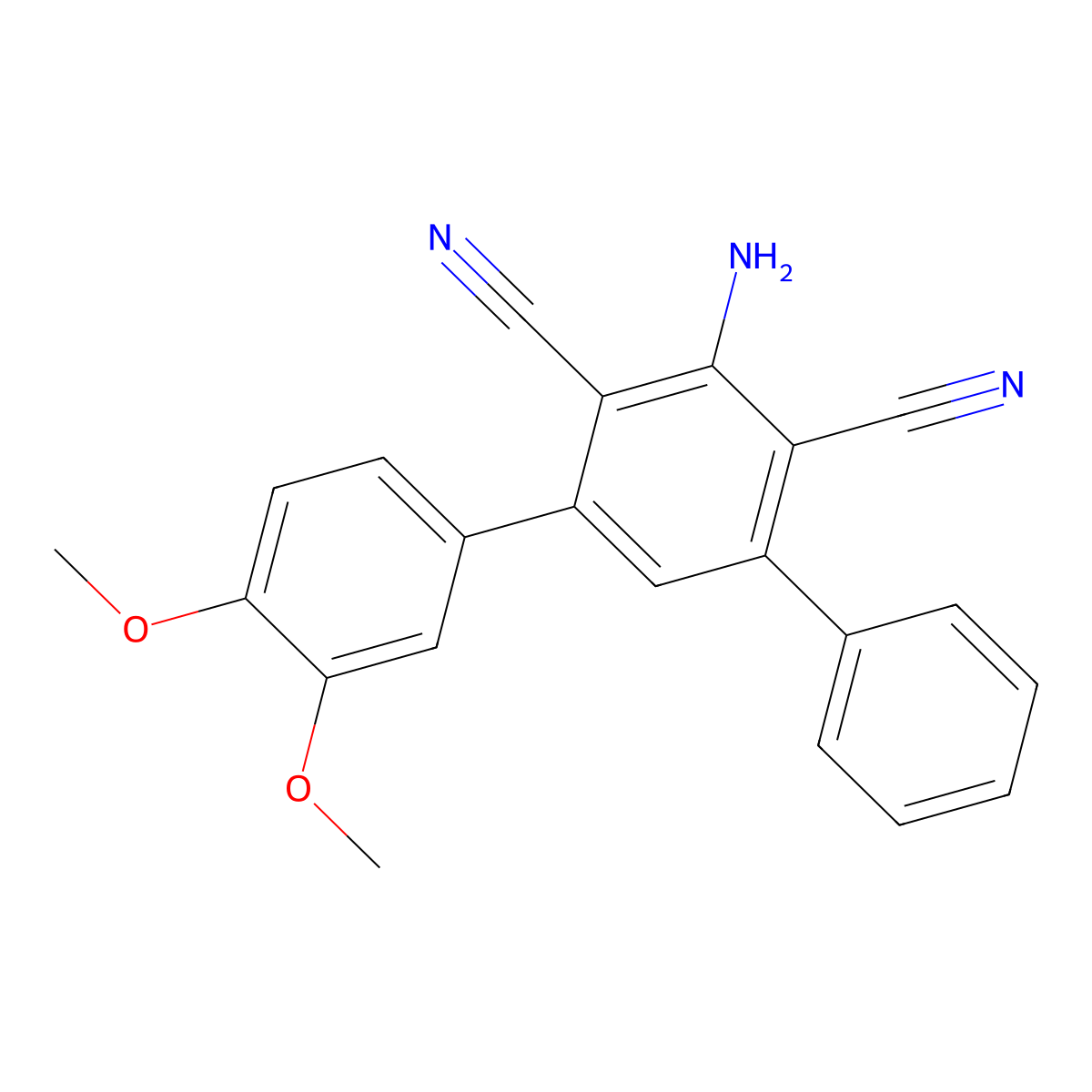 5'-Amino-3,4-dimethoxy-1,1':3',1''-terphenyl-4',6'-dicarbonitrile molecular structure, CAS 299441-58-0