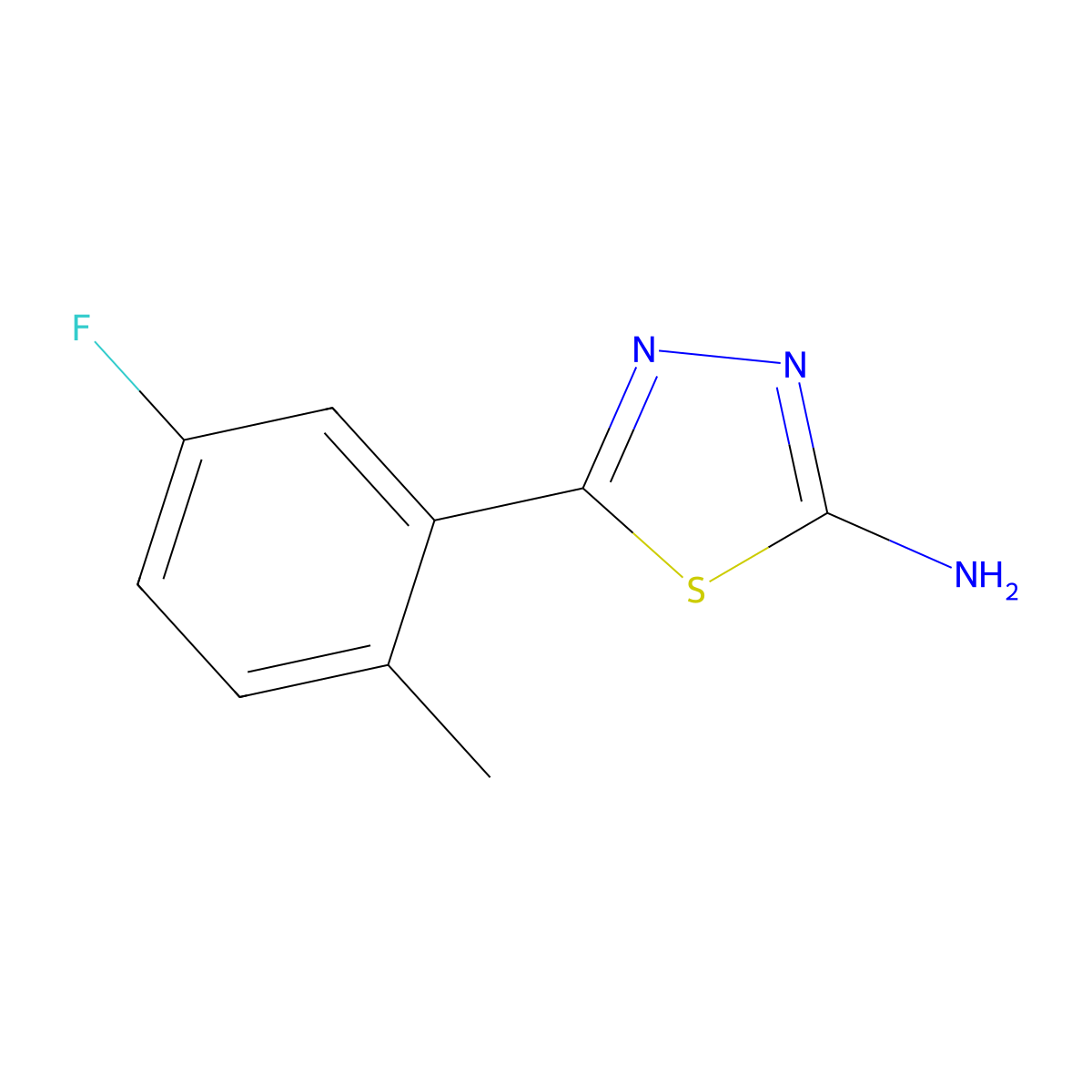 5-(5-Fluoro-2-methylphenyl)-1,3,4-thiadiazol-2-amine molecular structure, CAS 299441-62-6