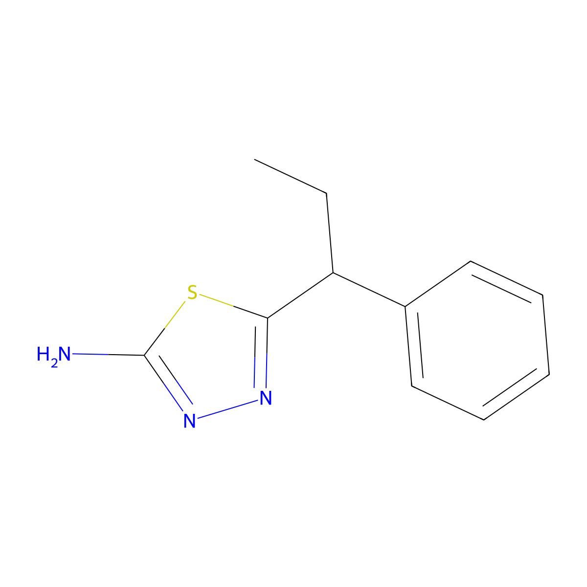5-(1-Phenylpropyl)-1,3,4-thiadiazol-2-amine molecular structure, CAS 299441-79-5