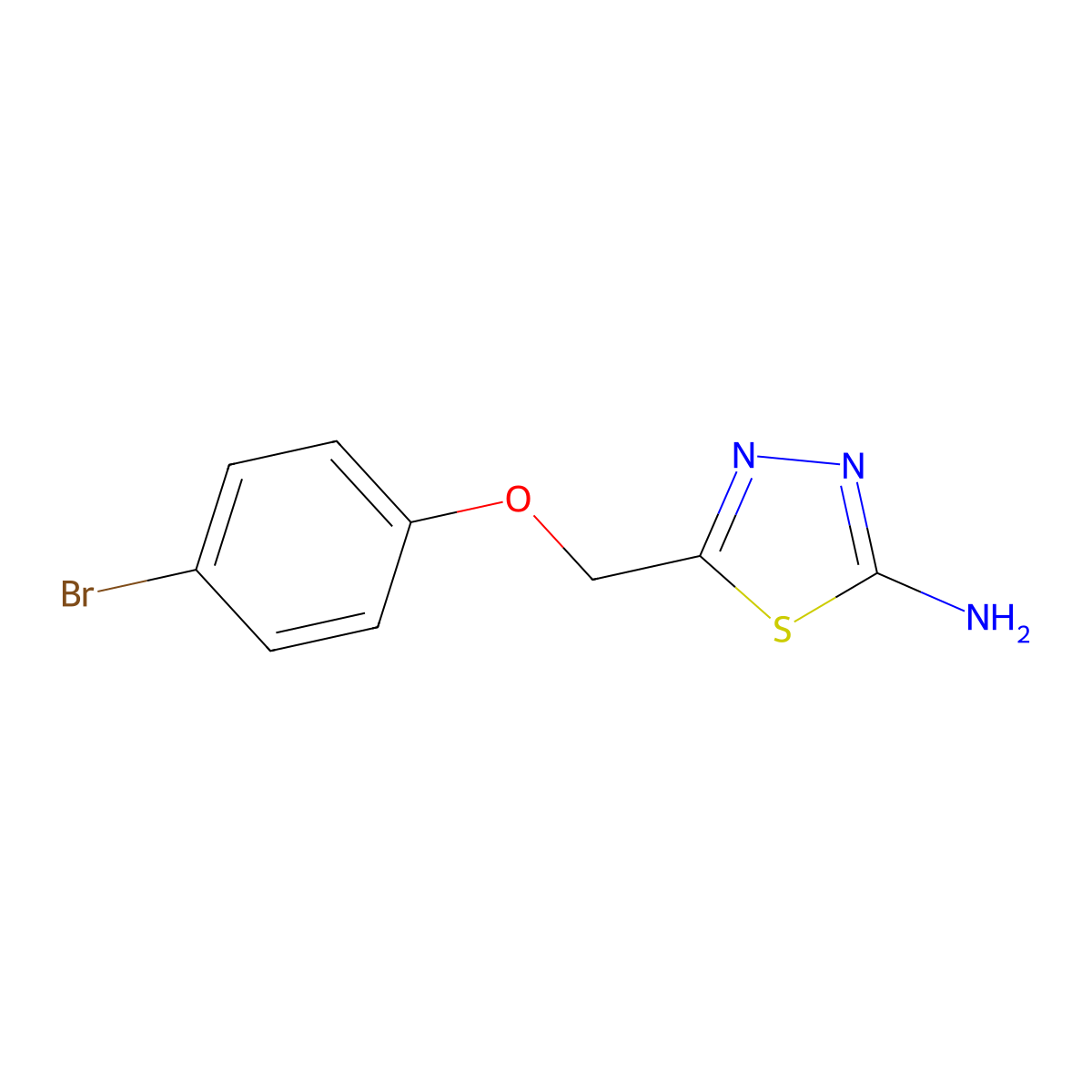 5-((4-Bromophenoxy)methyl)-1,3,4-thiadiazol-2-amine molecular structure, CAS 299441-95-5