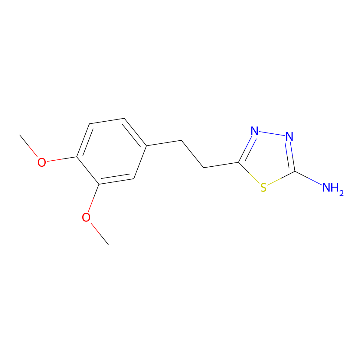 5-[2-(3,4-Dimethoxyphenyl)ethyl]-1,3,4-thiadiazol-2-amine molecular structure, CAS 299442-02-7