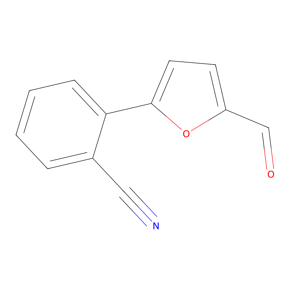 2-(5-Formyl-2-furyl)benzonitrile molecular structure, CAS 299442-23-2