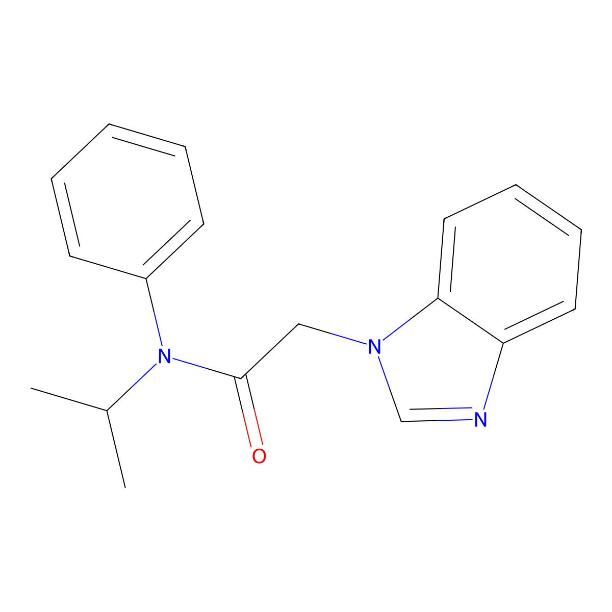 Acetamide, 2-benzoimidazol-1-yl-N-isopropyl-N-phenyl- molecular structure, CAS 299442-28-7