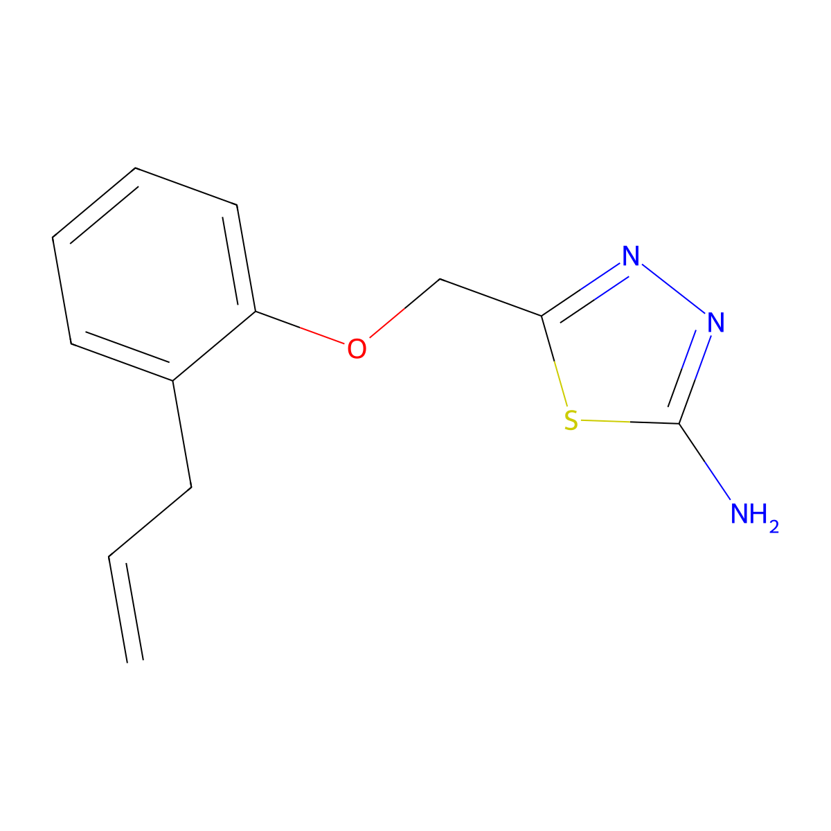 5-{[2-(Prop-2-en-1-yl)phenoxy]methyl}-1,3,4-thiadiazol-2-amine molecular structure, CAS 299442-48-1