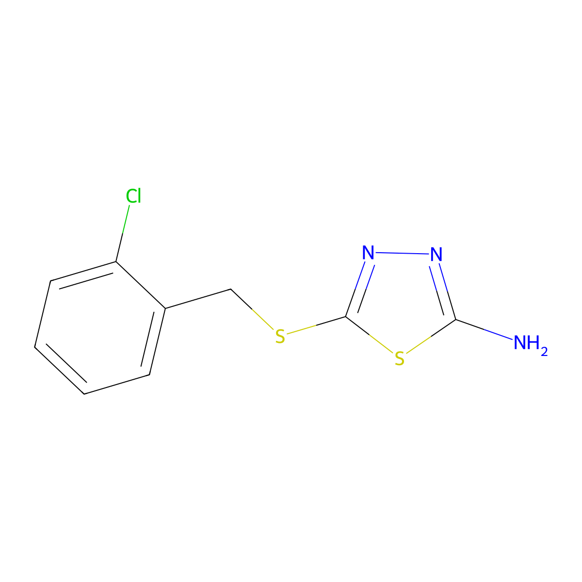 5-[(2-Chlorobenzyl)thio]-1,3,4-thiadiazol-2-amine molecular structure, CAS 299442-99-2