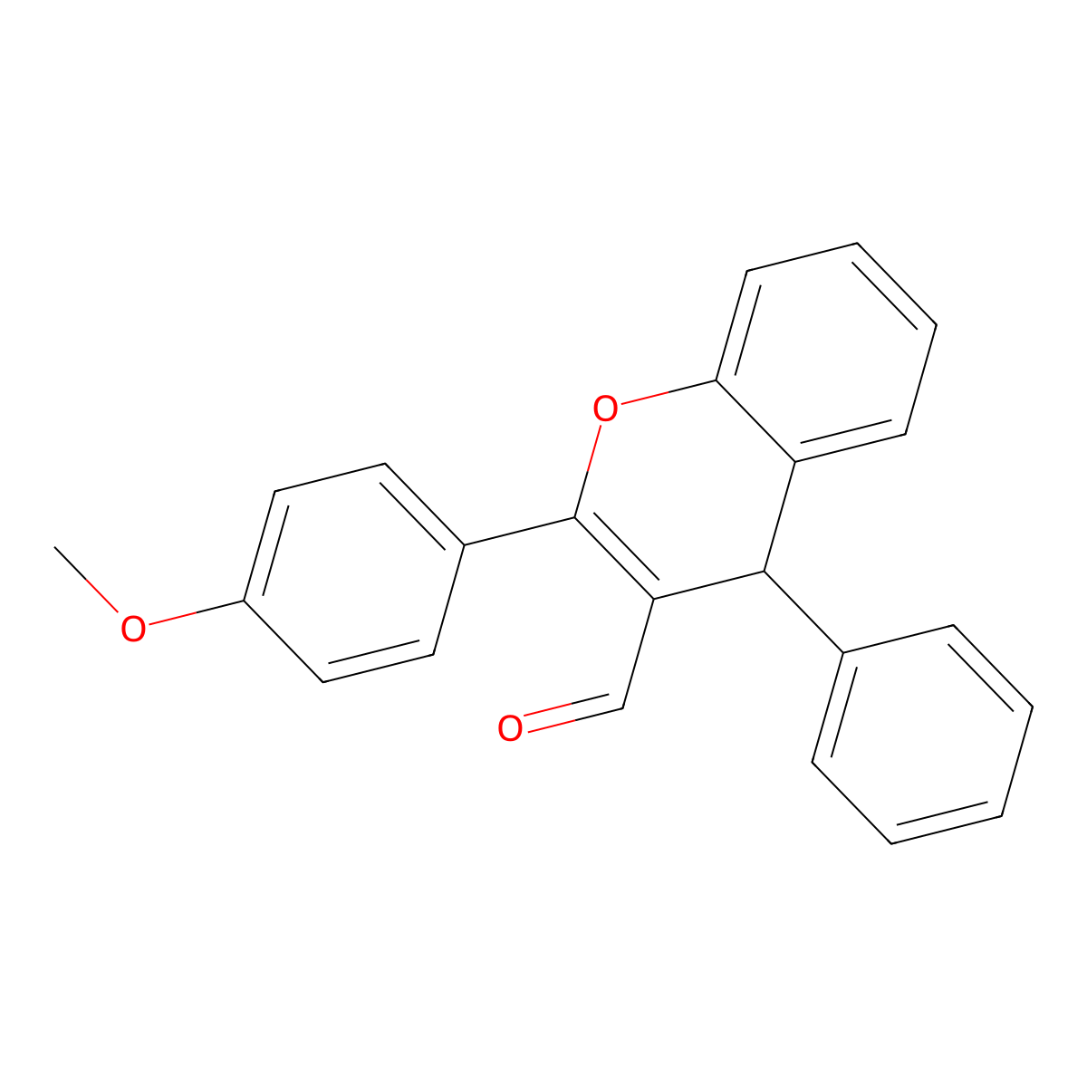 2-(4-methoxyphenyl)-4-phenyl-4H-chromene-3-carbaldehyde molecular structure, CAS 299443-22-4