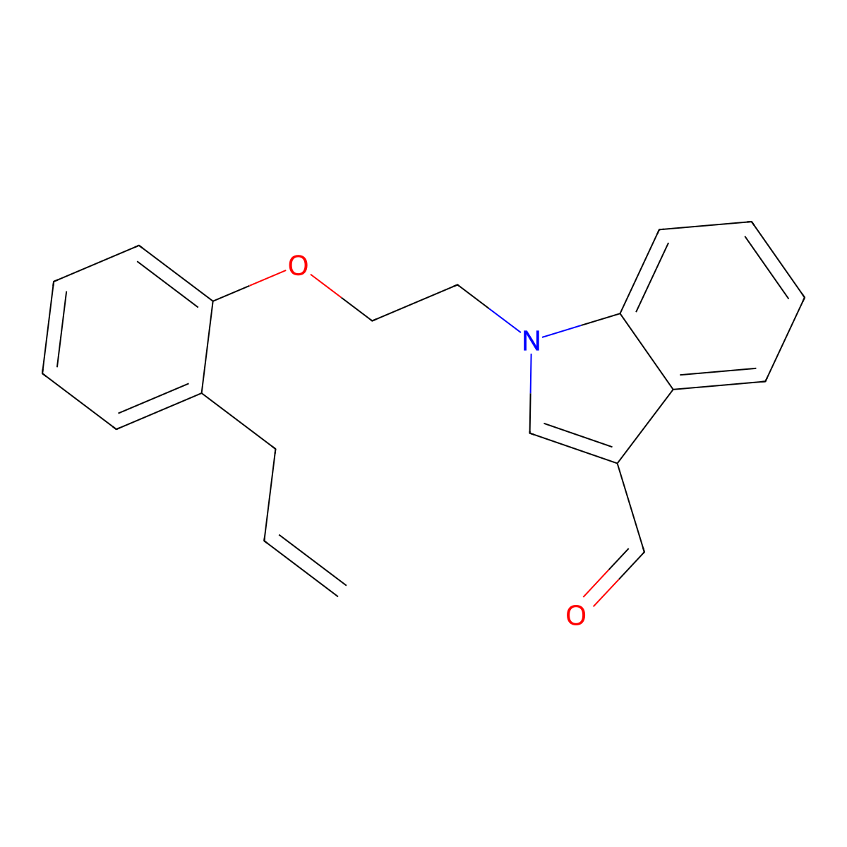1-[2-(2-allylphenoxy)ethyl]-1H-indole-3-carbaldehyde molecular structure, CAS 299443-33-7