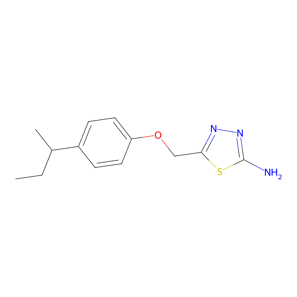 5-{[4-(Butan-2-yl)phenoxy]methyl}-1,3,4-thiadiazol-2-amine molecular structure, CAS 299443-41-7