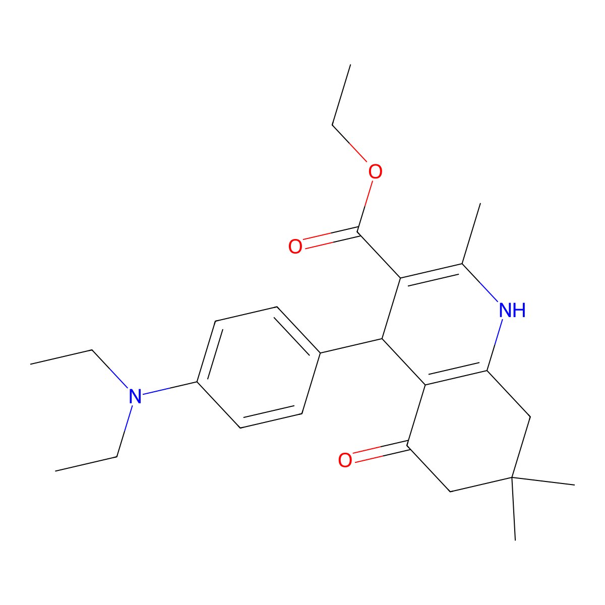 Ethyl 4-[4-(diethylamino)phenyl]-2,7,7-trimethyl-5-oxo-1,4,5,6,7,8-hexahydroquinoline-3-carboxylate molecular structure, CAS 299449-67-5