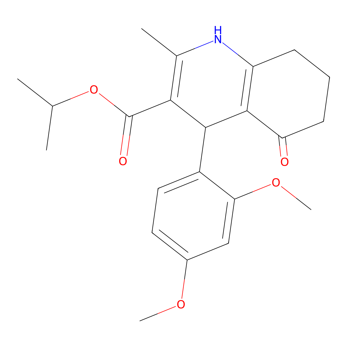 Propan-2-yl 4-(2,4-dimethoxyphenyl)-2-methyl-5-oxo-1,4,5,6,7,8-hexahydroquinoline-3-carboxylate molecular structure, CAS 299451-87-9