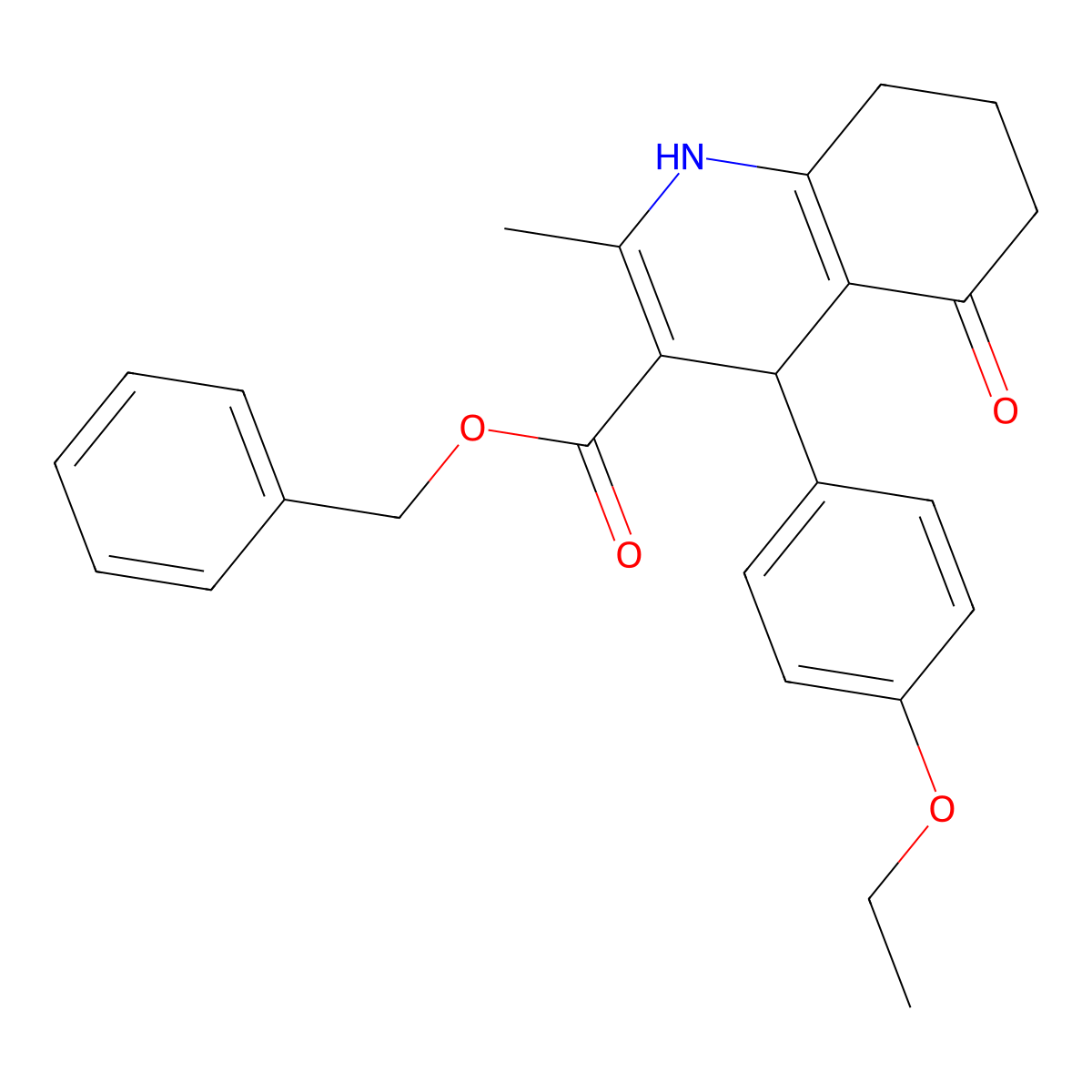 benzyl 4-(4-ethoxyphenyl)-2-methyl-5-oxo-4,6,7,8-tetrahydro-1H-quinoline-3-carboxylate molecular structure, CAS 299453-79-5