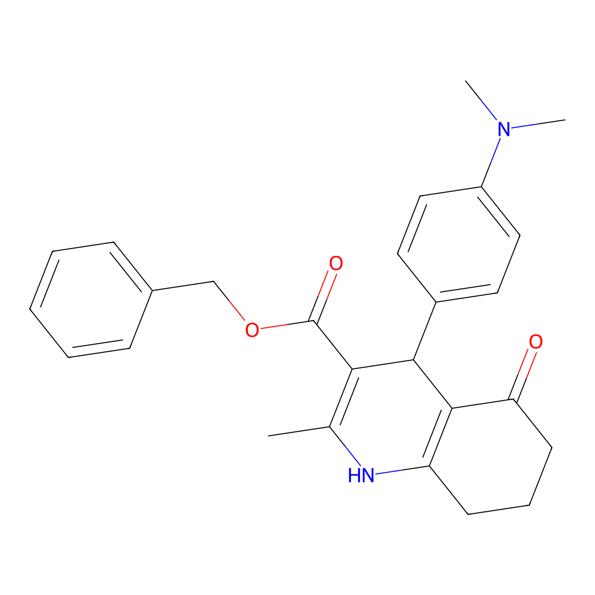 Benzyl 4-[4-(dimethylamino)phenyl]-2-methyl-5-oxo-1,4,5,6,7,8-hexahydroquinoline-3-carboxylate molecular structure, CAS 299453-89-7