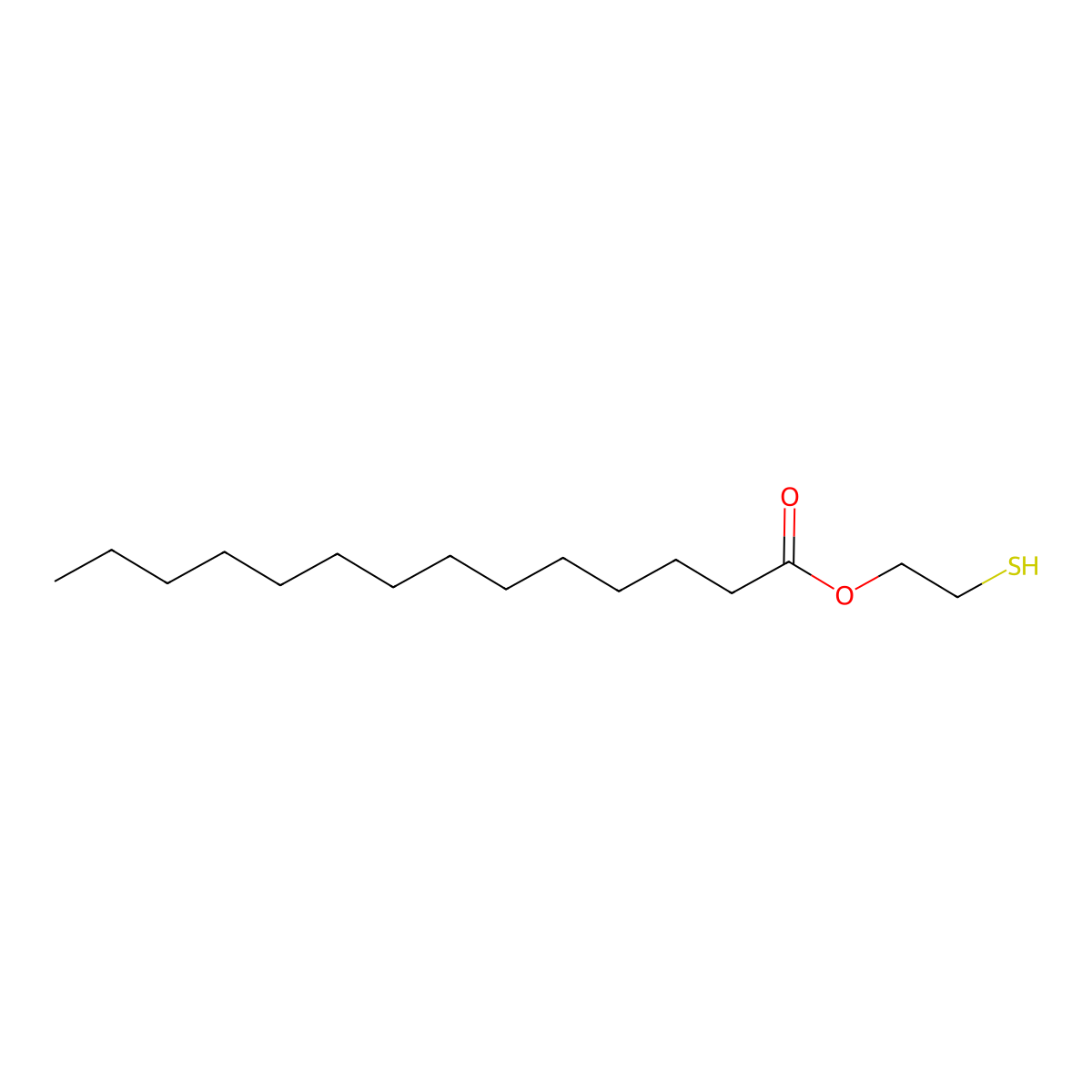 2-Mercaptoethyl myristate molecular structure, CAS 29946-28-9