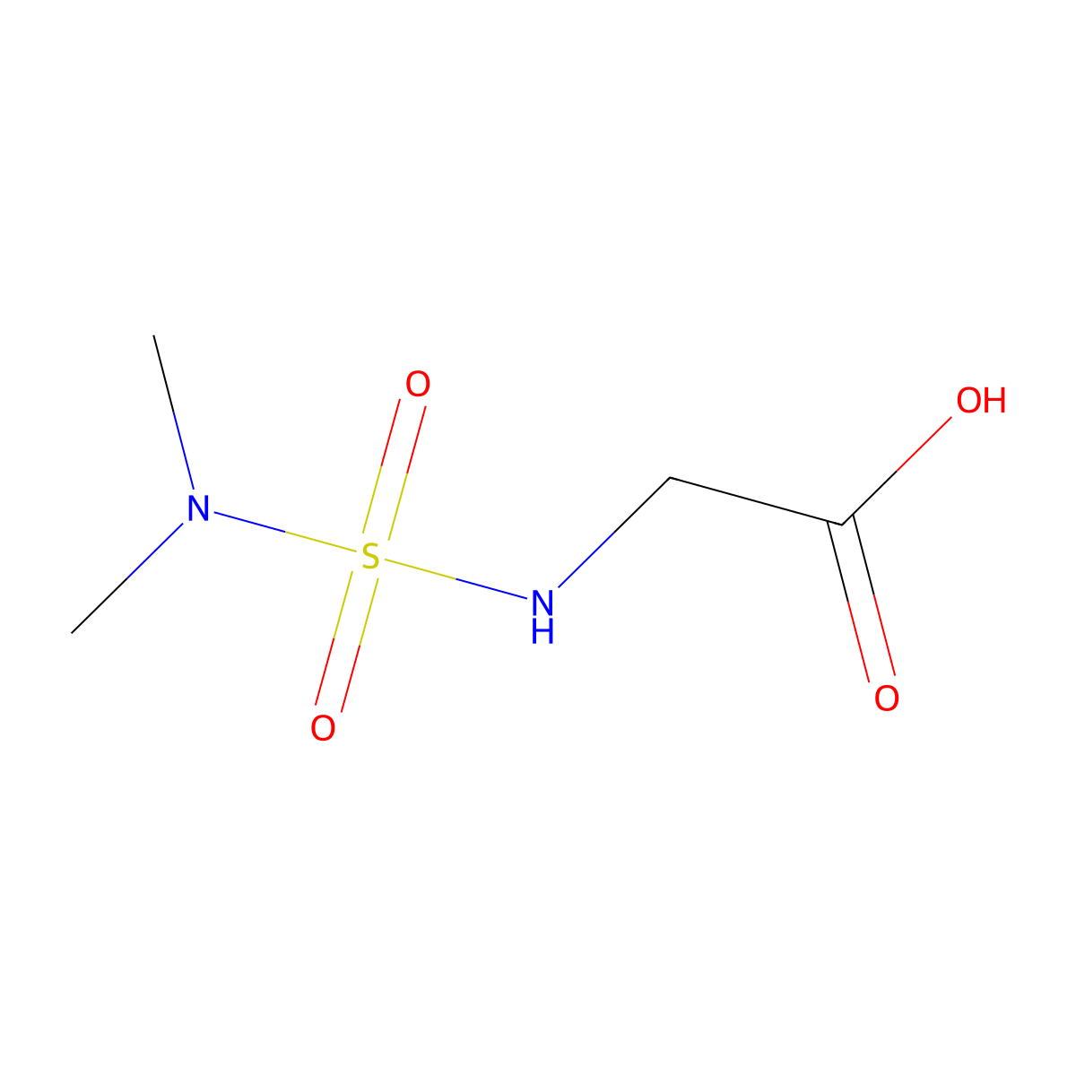 2-((Dimethylsulfamoyl)amino)acetic acid molecular structure, CAS 299464-21-4