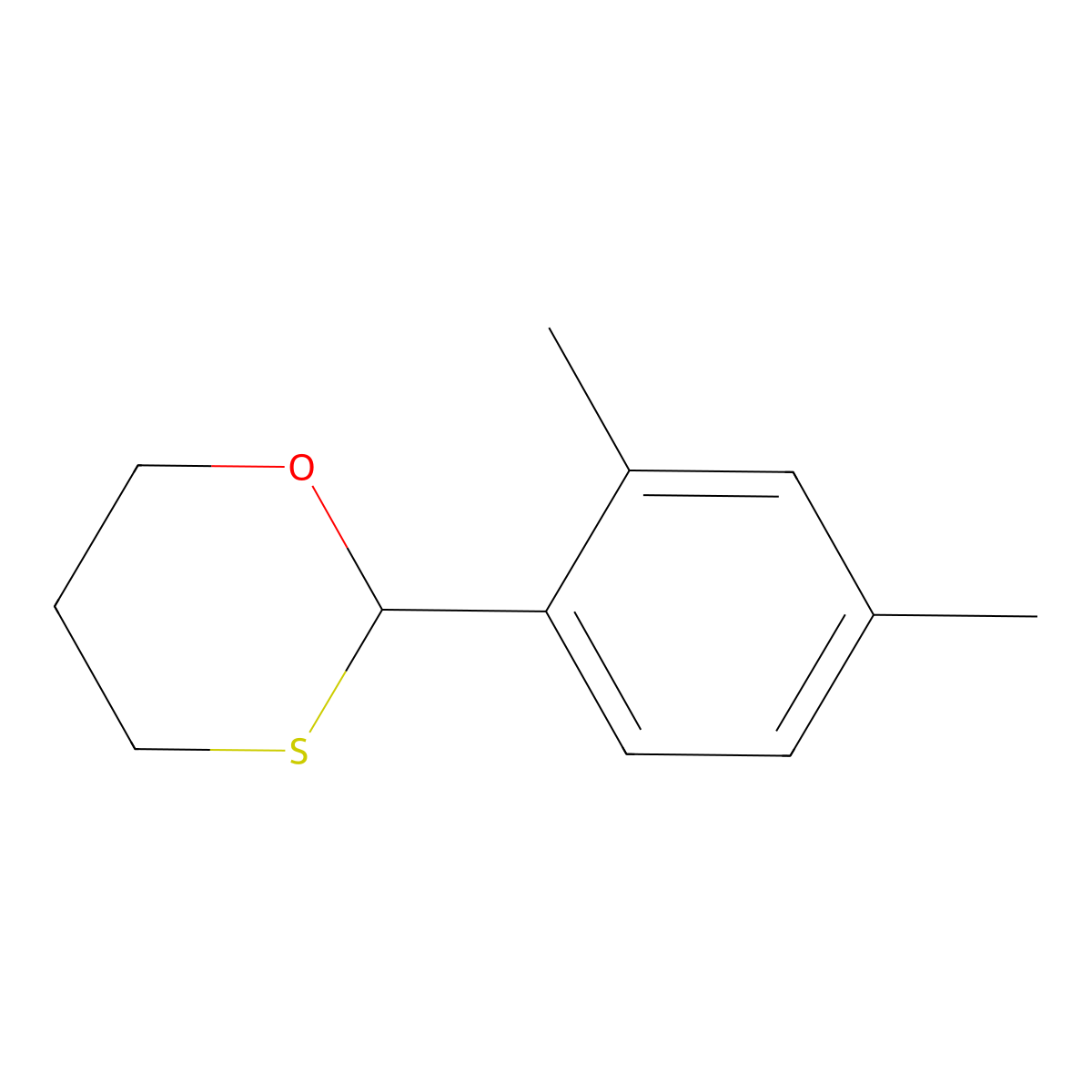 2-(2,4-Dimethylphenyl)-1,3-oxathiane molecular structure, CAS 299464-22-5