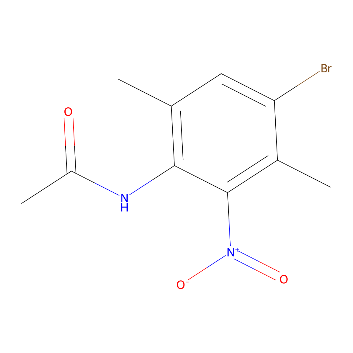 N-(4-Bromo-3,6-dimethyl-2-nitrophenyl)acetamide molecular structure, CAS 299465-18-2