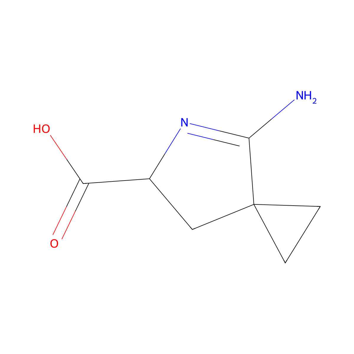 4-Imino-5-azaspiro[2.4]heptane-6-carboxylic acid molecular structure, CAS 2994680-70-3
