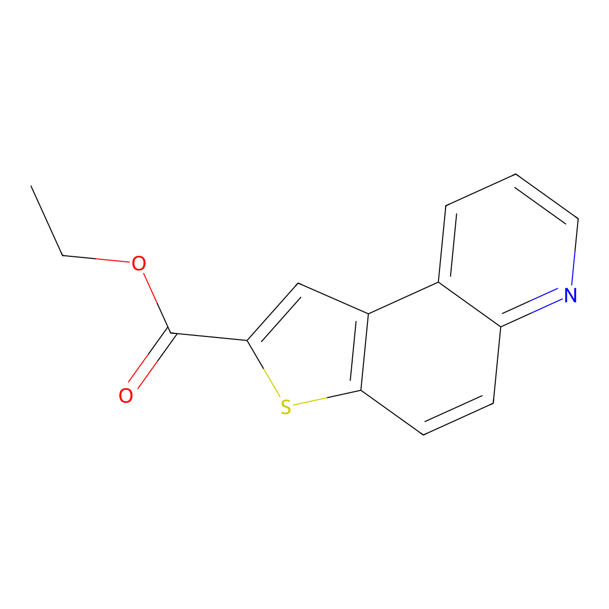 Ethyl thieno[3,2-f]quinoline-2-carboxylate molecular structure, CAS 29948-26-3