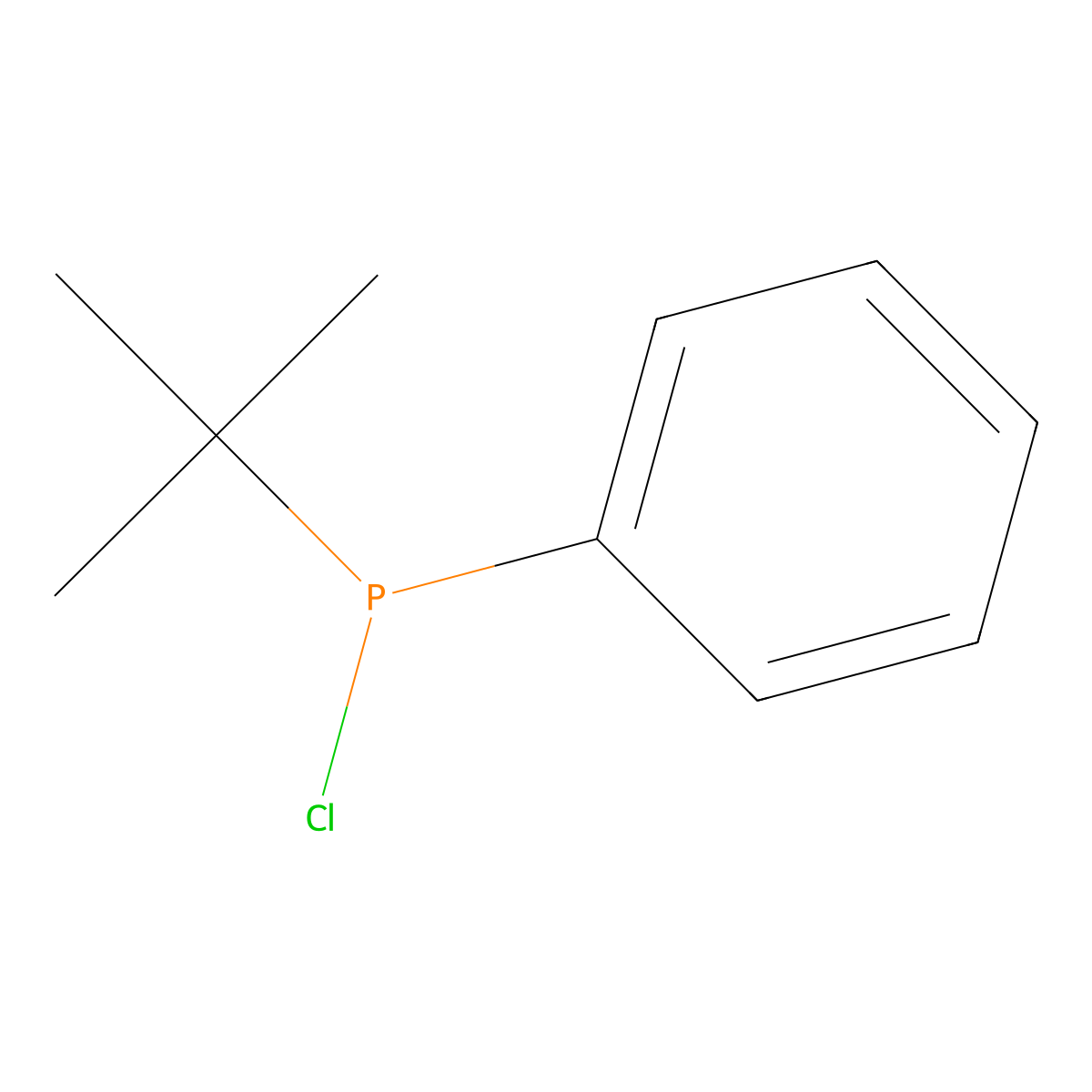 Chloro(tert-butyl)phenylphosphine molecular structure, CAS 29949-69-7