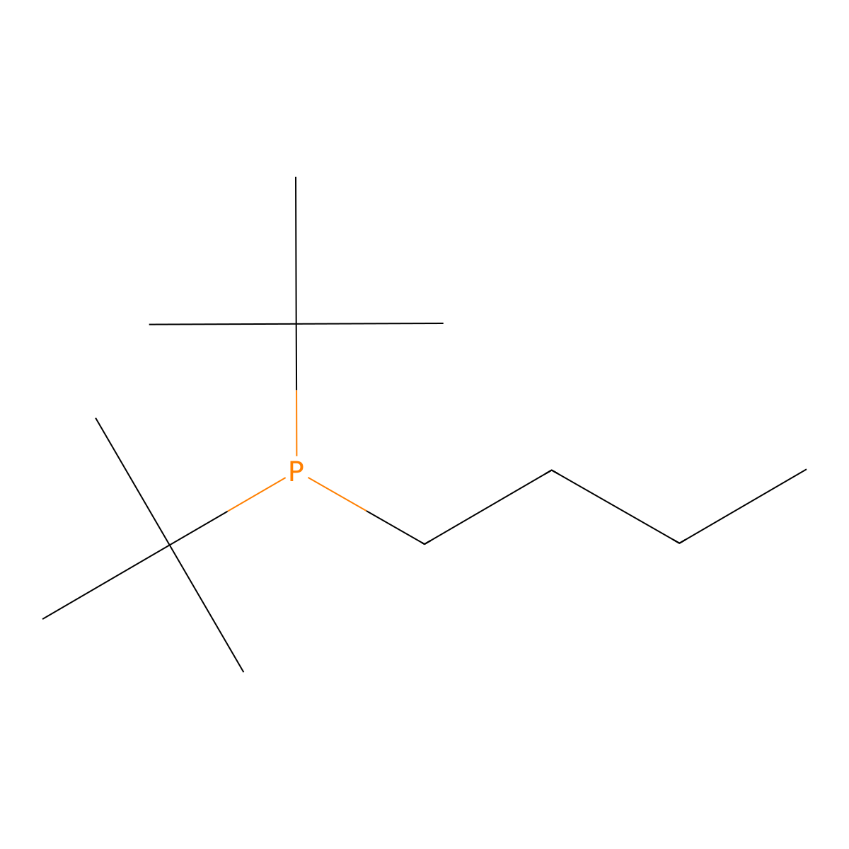 Di-t-butyl(n-butyl)phosphine molecular structure, CAS 29949-72-2