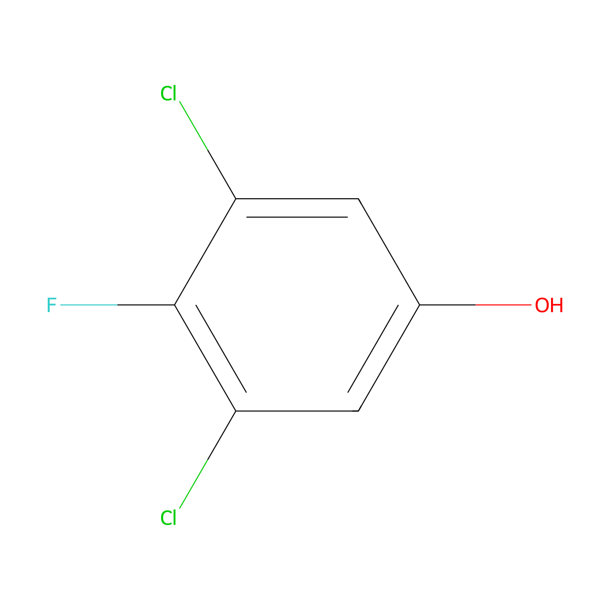 3,5-Dichloro-4-fluorophenol molecular structure, CAS 2995-04-2