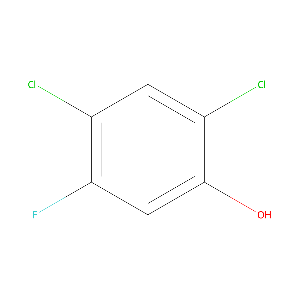 2,4-Dichloro-5-fluorophenol molecular structure, CAS 2995-05-3