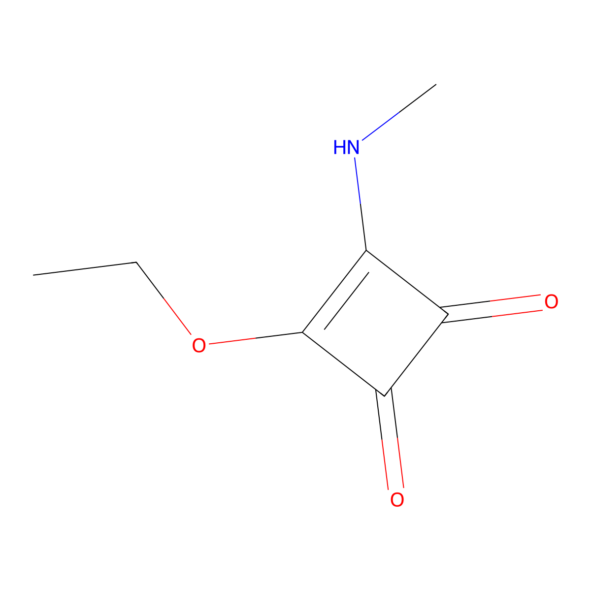 3-Ethoxy-4-(methylamino)cyclobut-3-ene-1,2-dione molecular structure, CAS 29950-13-8