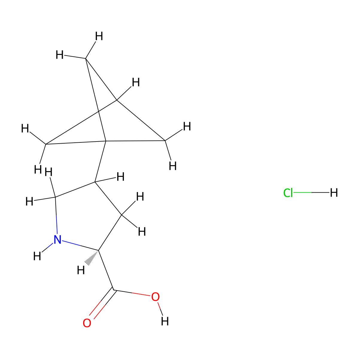 (2S)-4-{bicyclo[1.1.1]pentan-1-yl}pyrrolidine-2-carboxylic acid hydrochloride molecular structure, CAS 2995269-99-1