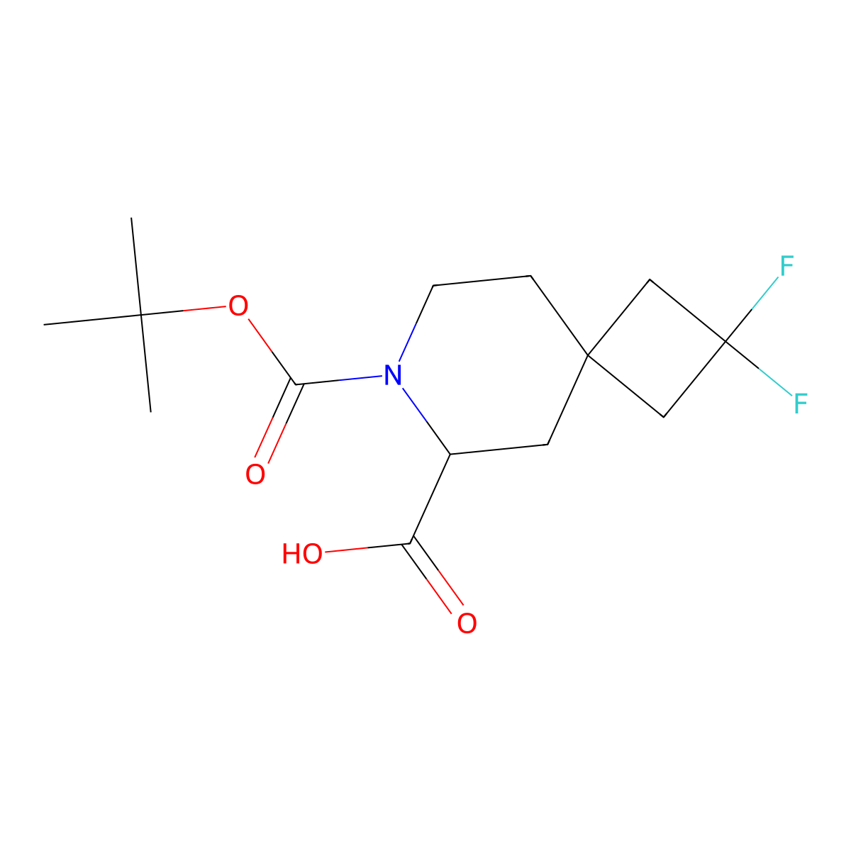 7-[(Tert-butoxy)carbonyl]-2,2-difluoro-7-azaspiro[3.5]nonane-6-carboxylic acid molecular structure, CAS 2995272-31-4