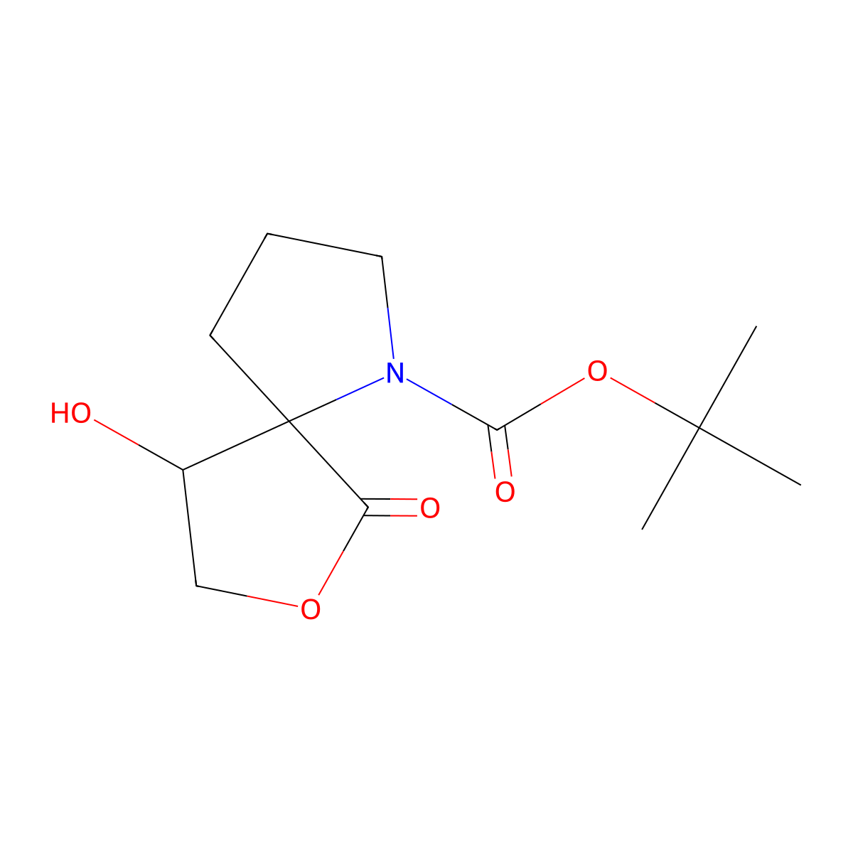 Tert-butyl 9-hydroxy-6-oxo-7-oxa-1-azaspiro[4.4]nonane-1-carboxylate molecular structure, CAS 2995272-33-6