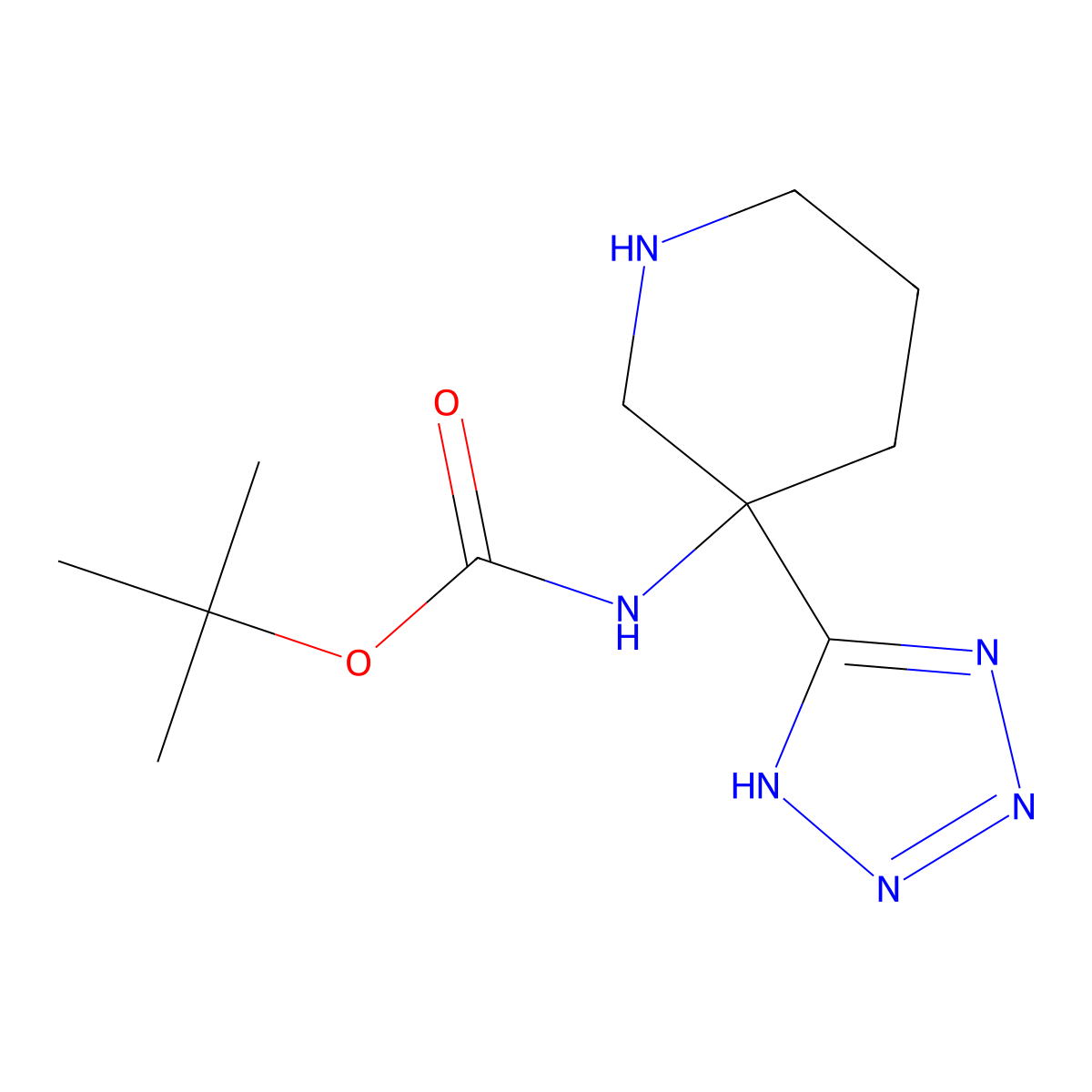 tert-butyl N-[3-(1H-1,2,3,4-tetrazol-5-yl)piperidin-3-yl]carbamate molecular structure, CAS 2995272-36-9