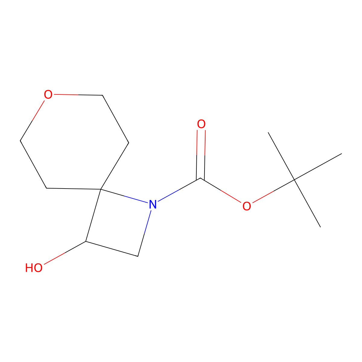 Tert-butyl 3-hydroxy-7-oxa-1-azaspiro[3.5]nonane-1-carboxylate molecular structure, CAS 2995272-41-6